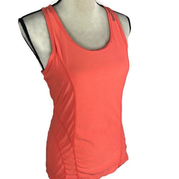 Reebok Dynamic Racerback Tank Top Fitted Performance Pink Coral Womens Sz Small - Picture 1 of 8